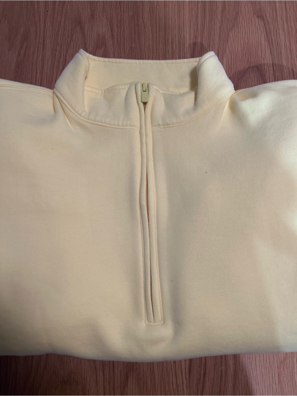 Aritzia Cozy Sweatfleece Boyfriend 1/2 Zip - Lemonade Yellow Size XL NWOT - Picture 4 of 9